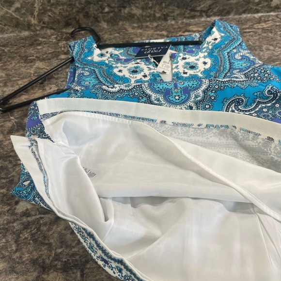 Talbots RSVP Women's Blue Paisley lined Top Blouse Size 2 side zip NWT - Picture 9 of 13